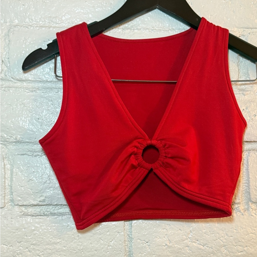 AEVZIV Red Sleeveless Crop Top